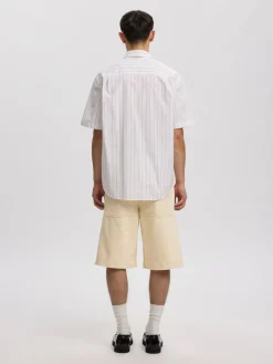 Annarr Trygve Selvedge Denim White Shorts, , XL- Shorts
