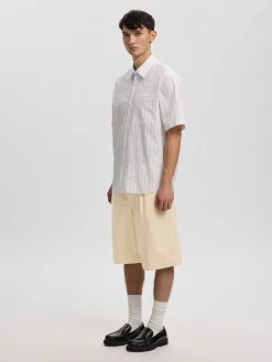 Annarr Trygve Selvedge Denim White Shorts, , XL- Shorts