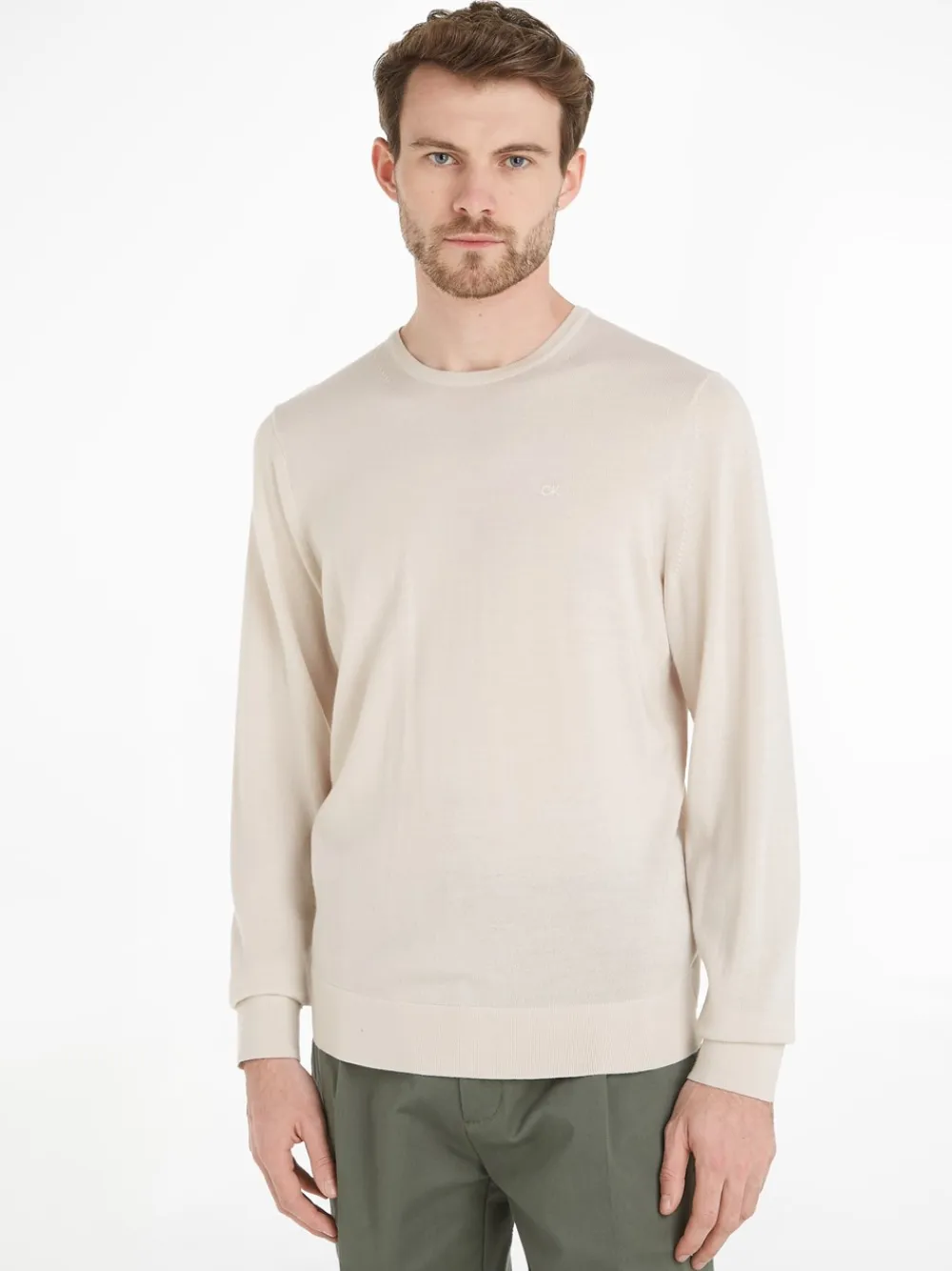 Calvin Klein Uld Striktrøje, , XL- Strik