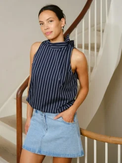 Clearance Veda Double Stripe Top, , 38 Dame T-Shirts & Toppe