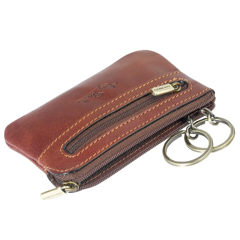 Tony Perotti Vegetale Leather Zippered Nøglepung,- Tasker