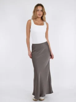 Vicky Heavy Sateen Nederdel, , 40 Dame Nederdele