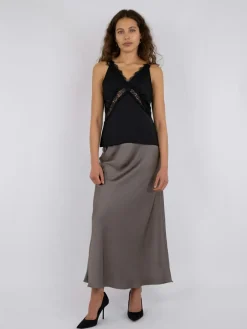 Vicky Heavy Sateen Nederdel, , 40 Dame Nederdele
