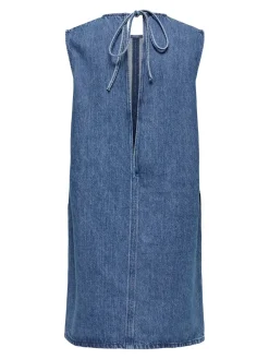 Hot Vigga Open Back Denimkjole, , M Dame Kjoler