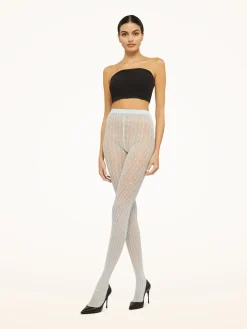 Hot W Lace Tights, , S Dame Strømper