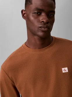 Calvin Klein Waffle Badge Langærmet T-shirt, , L- T-Shirts & Poloer