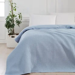 Online Waffle Sengetæppe, , 220x220 cm Sengetæpper