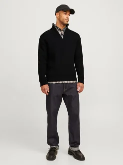 R.D.D. Royal Denim Division Walt half Zip Striktrøje, , M- Strik