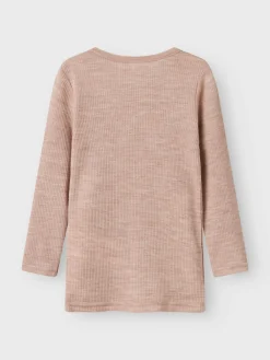 Name It Wax Wool Rib Langærmet T-shirt, , 110 cm-Børn T-Shirts & Toppe