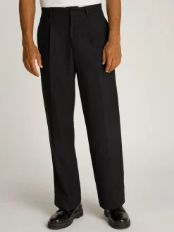 Calvin Klein Wool Wide Leg Bukser, , W32/L32- Jakkesæt & Blazere