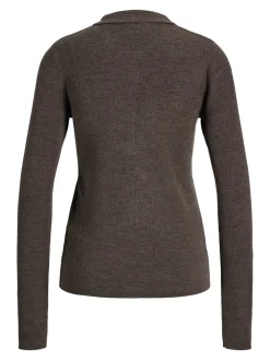 JJXX Wren Wool Blend Polo Striktrøje, , M-Dame Strik & Sweatshirts