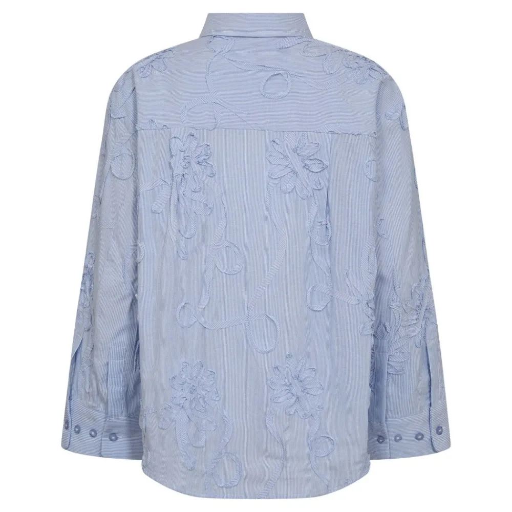 Co'Couture XavierCC Stripe Flower Skjorte, , L-Dame Bluser & Skjorter
