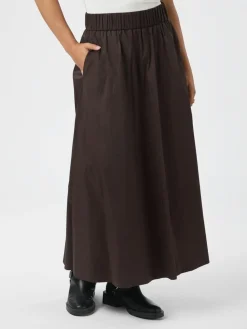 Neo Noir Yara Long Poplin Nederdel, , 42-Dame Nederdele