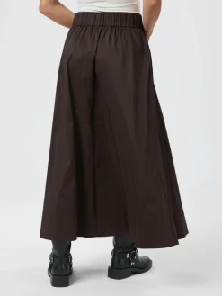 Neo Noir Yara Long Poplin Nederdel, , 42-Dame Nederdele
