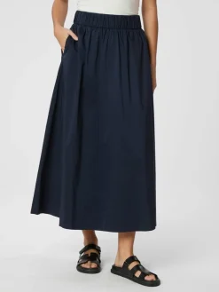 Neo Noir Yara Long Poplin Nederdel, , 36-Dame Nederdele