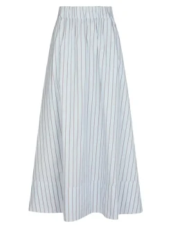 Neo Noir Yara Stripe Poplin Long Nederdel, , 36-Dame Nederdele