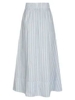 Neo Noir Yara Stripe Poplin Long Nederdel, , 36-Dame Nederdele